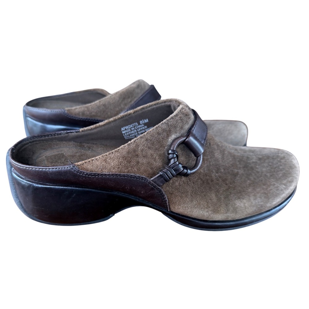 Rockport DMX Brown Suede Leather Wedge Clogs Mules Women 8.5 M